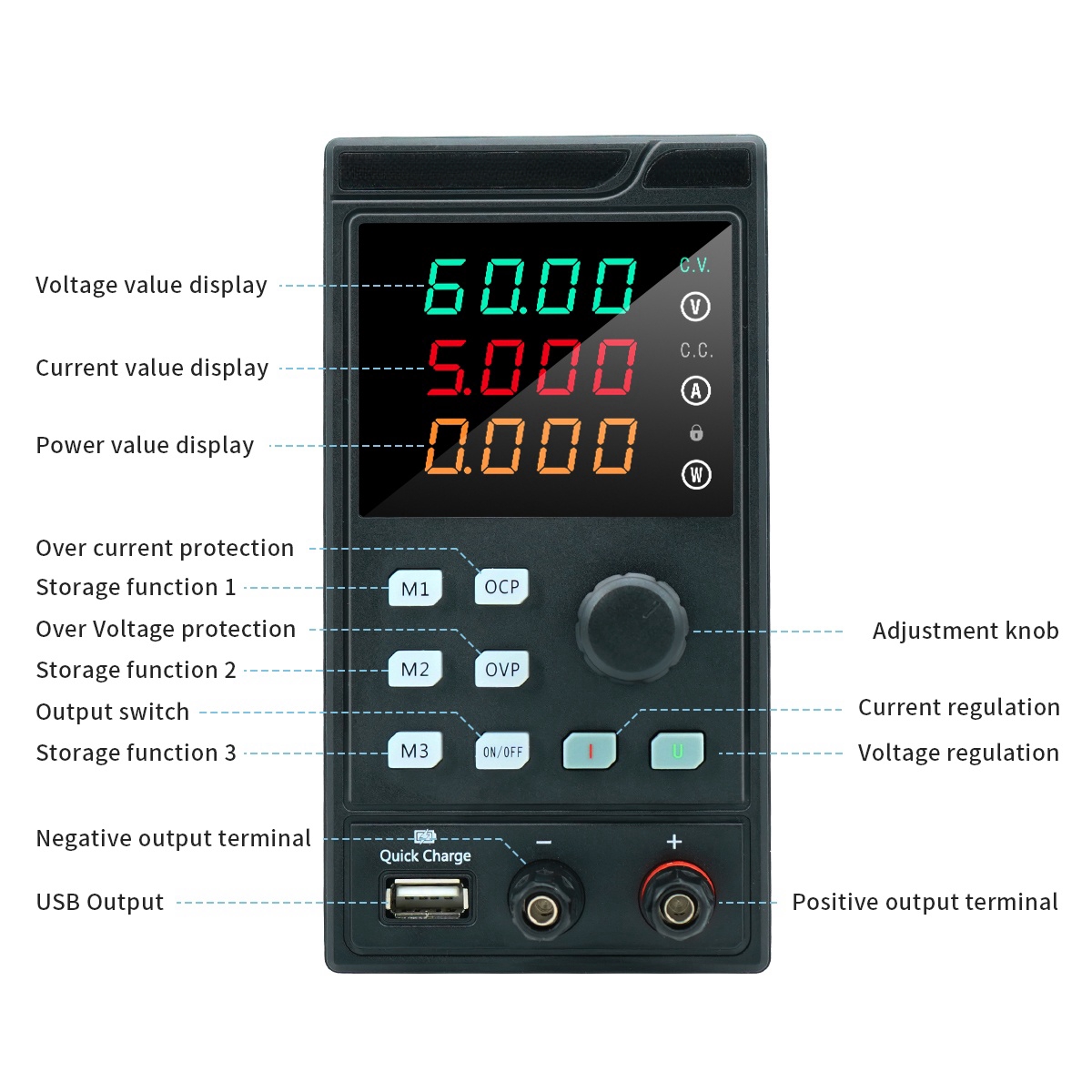 MYAMI 30V 32V 10A with USB/RS4 - Programmable Dc Power Supply 60V 10A 评论和价格